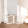 KWPZQEB Wooden Freestanding Foldable Pet Gate, 27.6" 4 Panels Step Over Fence with 2 pcs Support Feet Ideal for Stairs, Doorways, Kitchens, White - 4 of 4