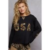 I am a Fashion Junky POL Round Neck Long Sleeve French Terry Sweatshirt with USA Letter Animal Patch - 2 of 4