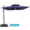 Crestlive Products 9'X11' Double Top Cantilever Umbrella UV30+ with Light and Base Outdoor 360 Rotation 6 Heights Adjustable Offset Umbrella - 2 of 4
