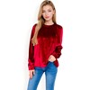 Anna-Kaci Women's Velvet Long Sleeve Top with Puff Shoulders - 4 of 4
