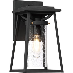Minka Lavery Modern Outdoor Wall Light Fixture Sand Black 12 1/2" Clear Seeded Glass Shade for Post Exterior Deck Porch Yard Patio - 1 of 2
