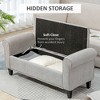 CAVINAS Velvet Storage Ottoman Bench with Button-Tufted Top and Rolled Armrest,Upholstered Storage Ottoman,Storage Benches for Living Room - 2 of 4