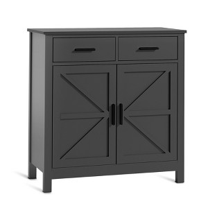 VYNXARI Kitchen Storage Cabinet, Farmhouse Buffet Cabinet with Storage, Coffee Bar Floor Sideboard Buffet for Living Room, Dining Room, Bathroom,Gray - 1 of 4