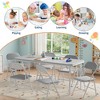 7-Piece Kids Folding Table and Chairs Set, Toddlers Children's Activity Table and Chairs Set for Dining Room,Daycare,Classrooms - 4 of 4