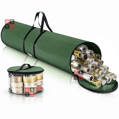 Hastings Home Low-Profile Wrapping Paper Storage Organizer - Green