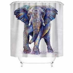 Standing Elephant Shower Curtains for Bathroom Waterproof Fabric Bath Curtain Durable Soft Stylish Bathroom Decor 72x72 Inch - 1 of 1