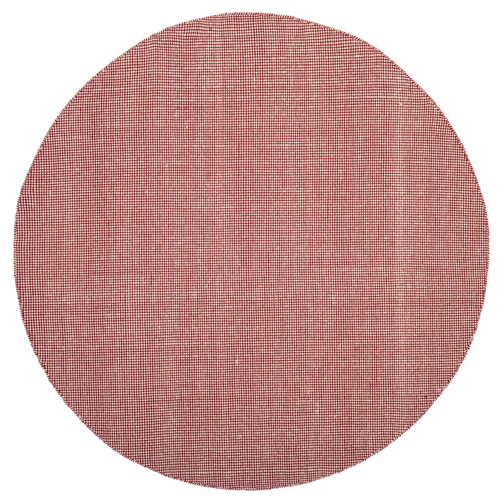 Ivory/Red Stripe Flatweave Woven Round Area Rug - (6' Round) - Safavieh