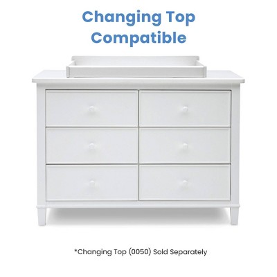 White Double Nursery Dresser with Interlocking Drawers