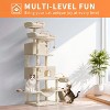 68.5'' Large Cat Tree, Heavy Duty Cat Tower with Condo, Plush Perches, Sisal Scratching Posts, Hammocks, Basket, Dangling Ball - 2 of 4