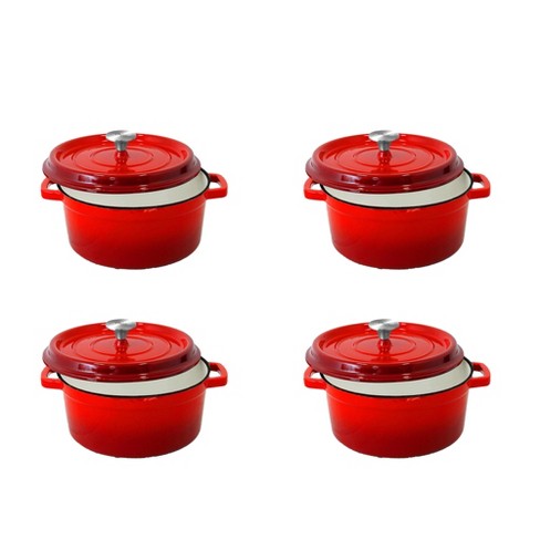 Nutrichef Dutch Oven Pot with Lid - Non-Stick Kitchen Cookware with Tempered Glass Lids, 5 Quart