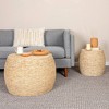 Storied Home Round Rope Barrel Accent Table Natural - 3 of 4