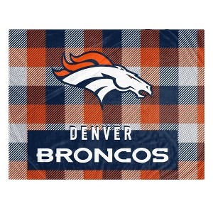 NFL Denver Broncos Fan-mily Bold Plaid Oversized Blanket : Target