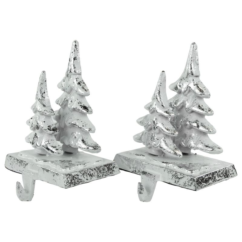 Northlight Set of 2 Silver Christmas Tree Stocking Holders 5.75", 4 of 7