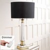 Vienna Full Spectrum Stephan Traditional Column Table Lamp 30" Tall Crystal Antique Brass with Table Top Dimmer Black Drum Shade for Bedroom Bedside - 2 of 4
