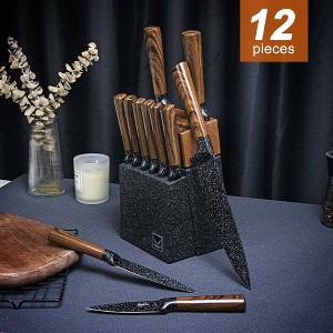 12-Piece Kitchen Knife Set with Knife Block, High Carbon Stainless Steel, No Scratches and No Paint Peeling - 1 of 4
