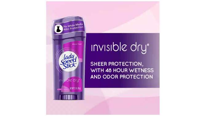 Lady Speed Stick Invisible Dry Antiperspirant &#38; Deodorant for Women - Shower Fresh - Trial Size - 2.3oz/2pk, 2 of 10, play video