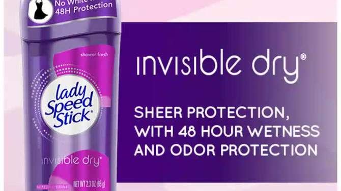 Lady Speed Stick Invisible Dry Antiperspirant &#38; Deodorant for Women - Shower Fresh - Trial Size - 2.3oz/2pk, 2 of 10, play video