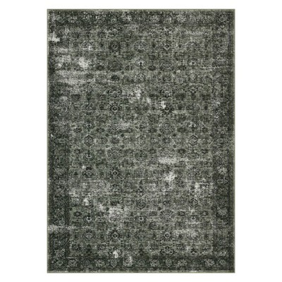 Washable Rugs,Area Rug for Living Room Bedroom, Washable Brown Rug Vintage Print Carpet