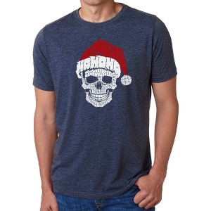 LA Pop Art Santa Skull - Men's Premium Blend Word Art T-Shirt - 1 of 4