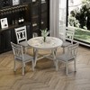 VECELO Rustic Wooden Dining Chairs Set of 2/4/6, Rubber Wood Kitchen Chairs with Padded Seat & Elegant Hollowed Backrest, Gray - 2 of 4