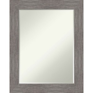 Amanti Art Pinstripe Plank Grey Petite Bevel Bathroom Wall Mirror 29.5 x 23.5 in. - 1 of 4