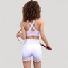 Anna-Kaci Active Women's Scalloped Edge Sports Bra Top with Wide Straps and Soft Stretch Fabric - 4 of 4