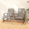 Aghana Digitals 2-Person Outdoor Glider Loveseat with Tempered Glass Table, Breathable Mesh Seats, - 3 of 4