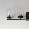 Maxim Lighting Pinn 4 - Light Vanity in  Black/Satin Brass - 2 of 4