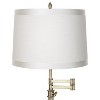 360 Lighting Traditional Swing Arm Desk Table Lamp Adjustable Height 36" Tall Antique Brass Off White Fabric Drum Shade Living Room Bedroom - 3 of 4