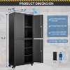 Mlezan Metal Garage Cabinet: Locking Doors, Adjustable Shelves, 4 Wheels. 73" Steel Cabinet for Garage or Warehouse Tool Storage. - 2 of 4