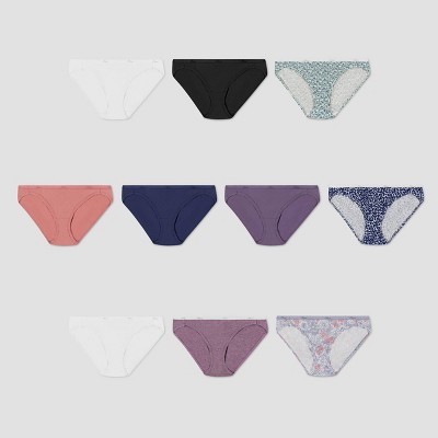Hanes Women's 10pk Cotton Bikini Underwear - Colors May Vary