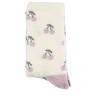 Memoi Women's "Cherries" Non-Skid Lavender Infused Crew-Length Cozy Spa Sock Ivory 9-11 - 4 of 4