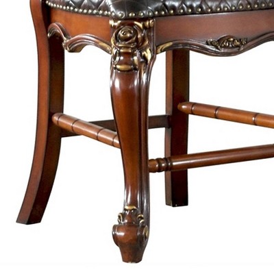 Picardy Cherry Oak Faux Leather Counter Height Chair Set