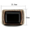 Slickblue IP Coffee Light Stainless Steel Ring for Men with Black Synthetic Onyx, Size 8-13 - 2 of 4