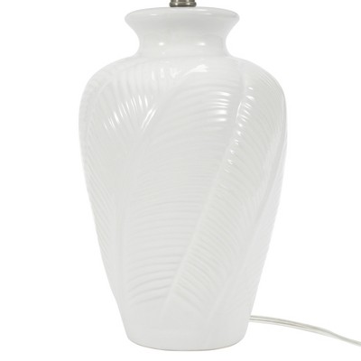 White Textured Ceramic Urn Table Lamp with 3-Way Switch