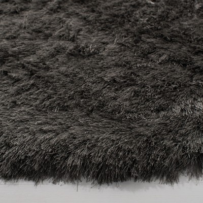 Titanium Round Hand-Tufted Shag Area Rug
