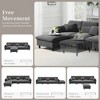 YOOCOZZ L-Shaped Chenille Sectional Sofa with Removable Ottoman, Center Stitching Design and 5 Pillows - 4 of 4