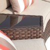 Sunsitt Outdoor Steel Wicker Glass Side Table Brown - image 4 of 4