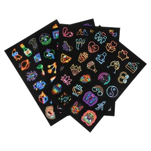 Unique Bargains Neon Vinyl Cute Mix and Match Graffiti Stickers Assorted Color 100 Pcs - 1 of 4