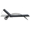 vidaXL Sun Lounger Anthracite PE rattan 78.7 in long and 25.6 in wide - 3 of 4
