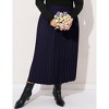 Plus Size Pleated Skirt Women's Plus Size Skirt Elastic Waist Boho Skirts Plus Size Midi Skirts for Curvy Women with Pockets (Black&White,2XL) - 4 of 4