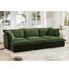 Oversized 120" Chenille Slipcovered 3 Seater Modular Sleeper Sectional Sofa Bed with French Edges and Removable Covers, 6-Piece Free combination - 3 of 4