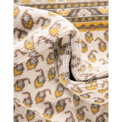 Beige Rectangular Flat Woven Stain-resistant Synthetic Rug, 6' x 9'