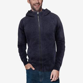 X RAY Men's Full Zip Cardigan Sweater, Casual Slim Fit Long Sleeve Knitted Zip Up Jacket for Fall & Winter