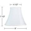 Imperial Shade Set of 2 Round Bell Lamp Shades White Small 4.5" Top x 9" Bottom x 8" Slant x 7.5" High Spider with Replacement Harp and Finial Fitting - 4 of 4