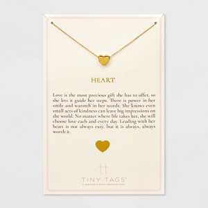 Tiny Tags 14K Gold Ion Plated Heart Chain Necklace - 1 of 4