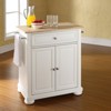 HomeStock  Alexandria Wood Top Small Portable Rolling Kitchen Island Storage Cart, Microwave Stand, White - 2 of 4