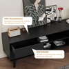 63 Inch TV Cabinet, Retro Style TV Sideboard Console Table with 4 Slope Design Drawers and 2 Open Storage Compartments - 4 of 4