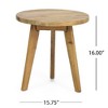 CAVINAS Modern Patio Side Table with Round Tabletop and Three Angled Legs, Handcrafted Acacia Wood Outdoor Table, Modular Outdoor End Table for Patio - 4 of 4