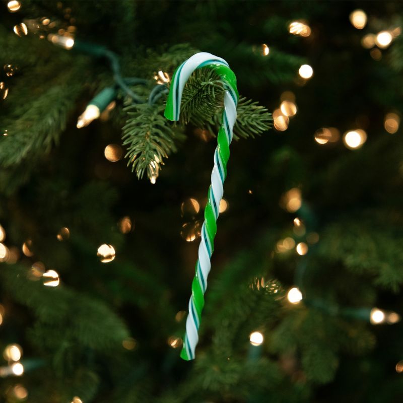 Northlight Twist Candy Cane Christmas Ornaments - 6" - Green and White - 12 ct, 2 of 7